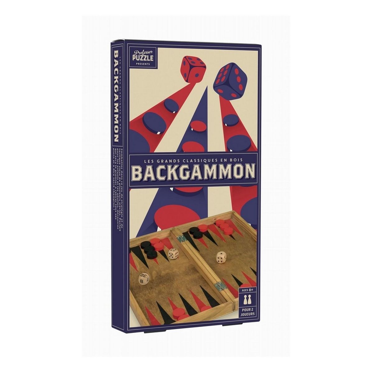 Backgammon - Pliable en bois façon loupe d'Orme, 38 cm