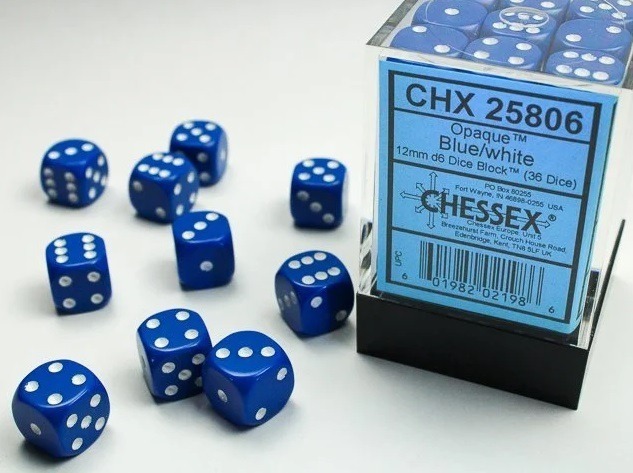Set de dés - Set de 7 dés pour le jeux de rôle - Bleu clair et blanc