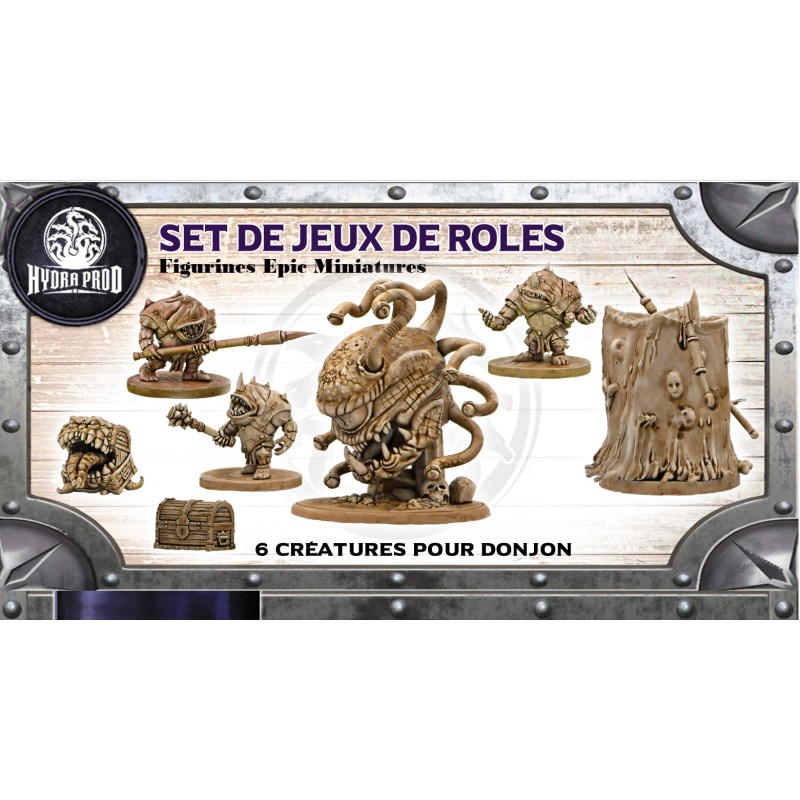 Figurines Epic Miniatures - Set de Jeux de Rôles - 1 Seigneur Démon et ses 7 Serviteurs