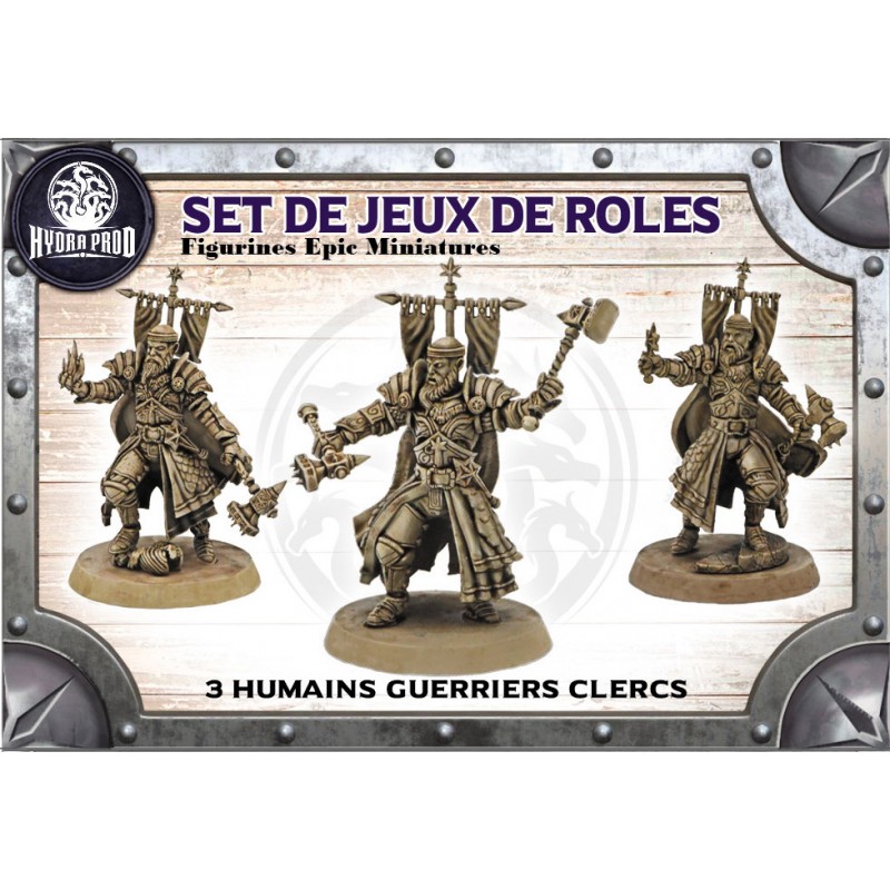 Figurines Epic Miniatures - Set de Jeux de Rôles - 3 Nains Prêtres Guerriers