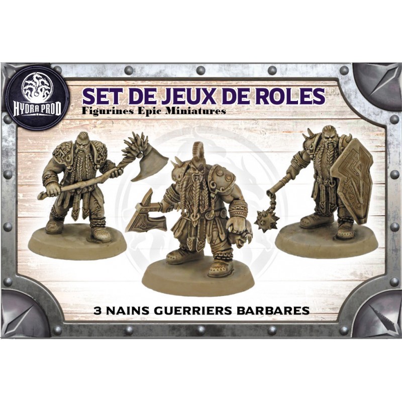 Figurines Epic Miniatures - Set de Jeux de Rôles - 3 Humains Guerriers